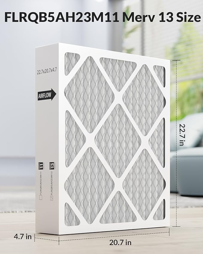 FLRQB5AH23M11 22.7x20.7x4.7 Air Filter Merv 13, Compatible with trane and envirowise Air Filter, for HVAC Systems and Home Air Conditioning, 3Pack