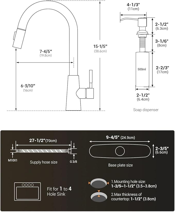 APPASO Touchless Kitchen Faucet with Soap Dispenser and Pull Down Sprayer 2 Modes, Brushed Nickel Motion Sensor Hands-Free Sink Faucets with cUPC Certified Water Hoses No Lead, S304 Stainless Steel