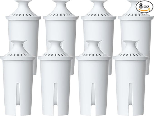 AQUA CREST CF06A Replacement for Brita® Filter, Brita® Water Pitchers and Dispensers, Classic OB03, Mavea® 107007, and More, NSF Certified Pitcher Water Filter, 8 Pack