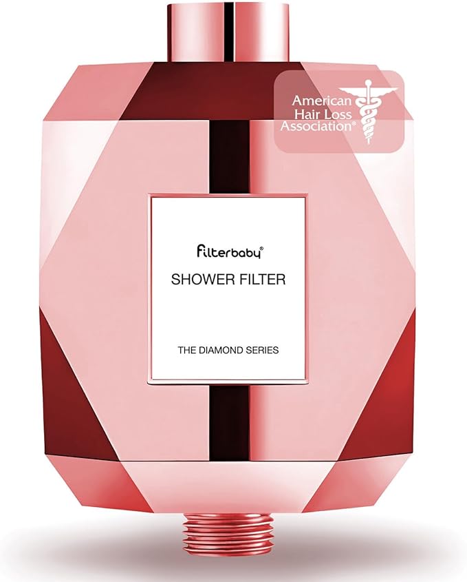Filterbaby Diamond Shower Filter, IAPMO Certified to NSF177 Standard,Expert Developed Filter for Skin&Hair,Lab Tested to Reduce up to 99% Chlorine,Chloramine&Impurities,Eco Friendly Long Lasting