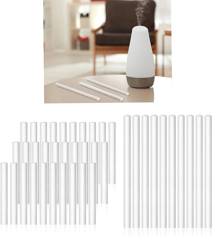 Pack of 40 Humidifier Cotton Filter Sticks Replacement Refills Wicks for USB Diffusers Office Humidifiers Accessories Quiet Humidifiers