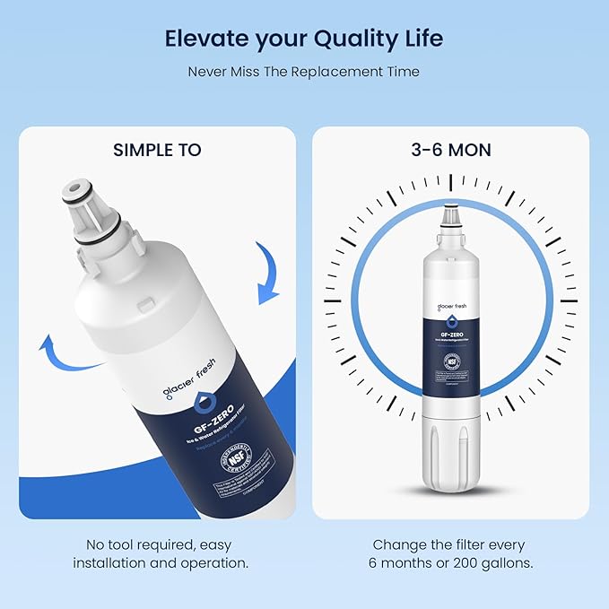 GLACIER FRESH Replacement for 4204490 Water Filter and 7007067 Air Purification Cartridge Combo Pack, Compatible with Sub-Zero 4204490, 4290510 Water Filter, 7042798/7007067 Air Filter(2+1)
