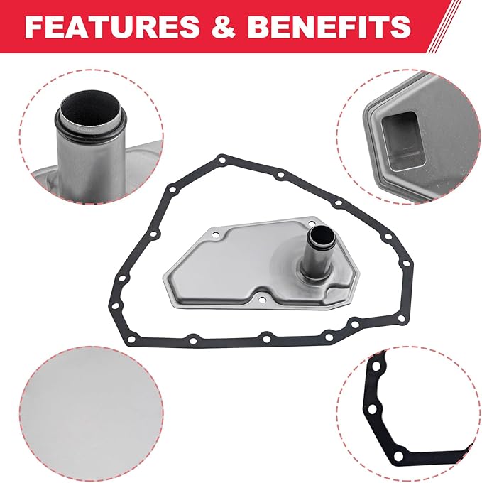RE0F11A JF015E Transmission Filter Oil Pan Gasket Kit Fits for 2012-2019 Nissan Versa Sentra Versa Note Replaces# 33010-JF015 31726-28X0A 31726-3JX0A RE0F11A 19318012