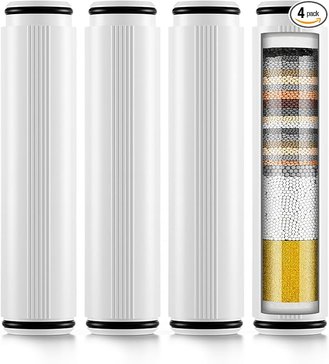 4 Pack Shower Head Filter Replacement Compatible with Felso Handheld Shower Head, Hard Water Softener Cartridge, Removes Chlorine and Heavy metals to Improve Skin & Hair