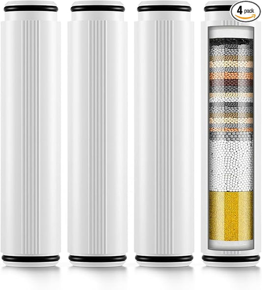 4 Pack Shower Head Filter Replacement Compatible with Felso Handheld Shower Head, Hard Water Softener Cartridge, Removes Chlorine and Heavy metals to Improve Skin & Hair