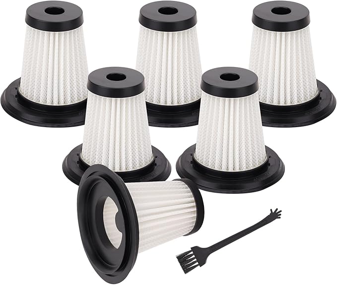 6 Pack Filter Replacement Compatible with MONOZEL VC026, SWMRDN VC007, Dormzie VC029, SIMWAL SV01 Cordless Handheld Vacuum Cleaner, Washable Filters Accessories Part
