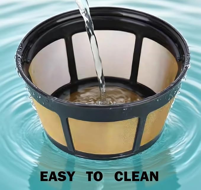 Reusable Coffee Filter for BUNN 10-12 Cup Coffee Makers, Stainless Steel Mesh Filter Basket Replacement, Washable & Dishwasher Safe, Eco-Friendly Paper Filter Alternative (1 Pack)