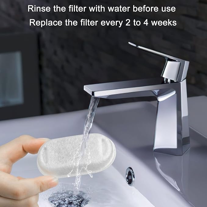 Wonder Creature 16 Pack Cat Water Fountain Filter Replacement, 4+4/8+8/12+12/16+16 Pack for Stainless Steel Cat Fountain 2L/67oz and 3.2L/108oz, 8 Carbon Filters & 8 Pre-Filter Sponges
