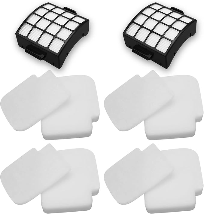 Filter Replacement for Shark AZ3002 AZ3000 AZ3000W Stratos DuoClean PowerFins Vacuum (2 Filters + 4 Foam & Felt Filters) (2 Filters + 4 Foam & Felt Filters))