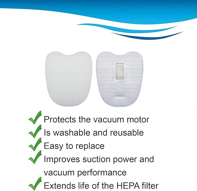 HQRP 2-pack Foam & Felt Filter Kit compatible with Shark Rocket HV319 HV320 HV321 HV322 HV324 HV345 UV330 UV380 UV422 UV425CCO ZS350 ZS351 ZS352 ZS360 Stick Vacuums, XPMFK320 & 1084FTV320 Replacement