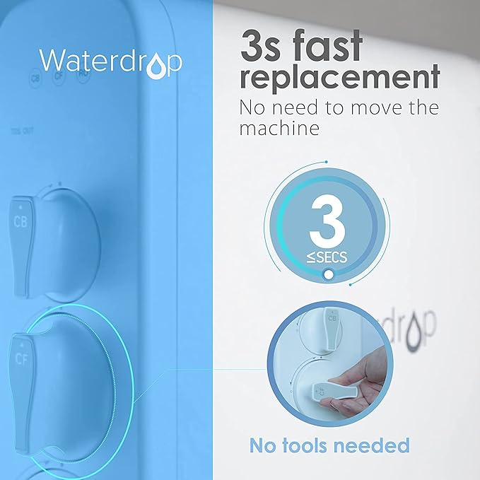 Waterdrop G3-N1CF Filter, Replacement for Waterdrop G3-W & G3P600 & G3P800 Reverse Osmosis System, 6-month Lifetime