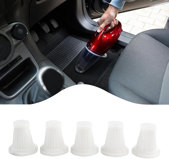 Reusable Filter Set, For Car Vacuum Cleaner, Washable Accessories For Maintaining Vehicle Interior Cleanliness, Compatible With Models Requiring Regular Filter Changes(5pcs)