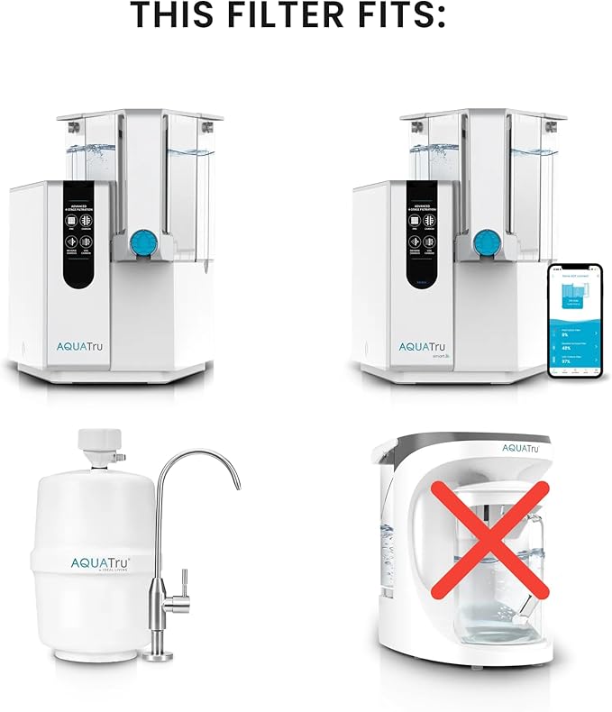 AquaTru VOC Carbon Filter with pH+ Mineral Boost (Stage 4) – Compatible with AquaTru Classic, Classic Smart & Under Sink Purifier Models (Green)
