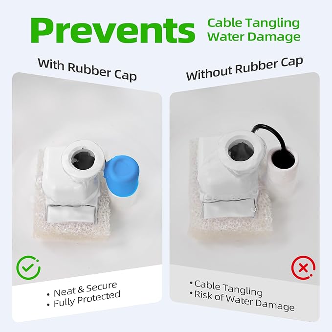 2-Pack Replacement Rubber Covers for Holding Water Pump Cables in Place. Suitable for Pagoda Water Dispenser and Ceramic 360° pet Water Fountain (2 Rubber Cover)