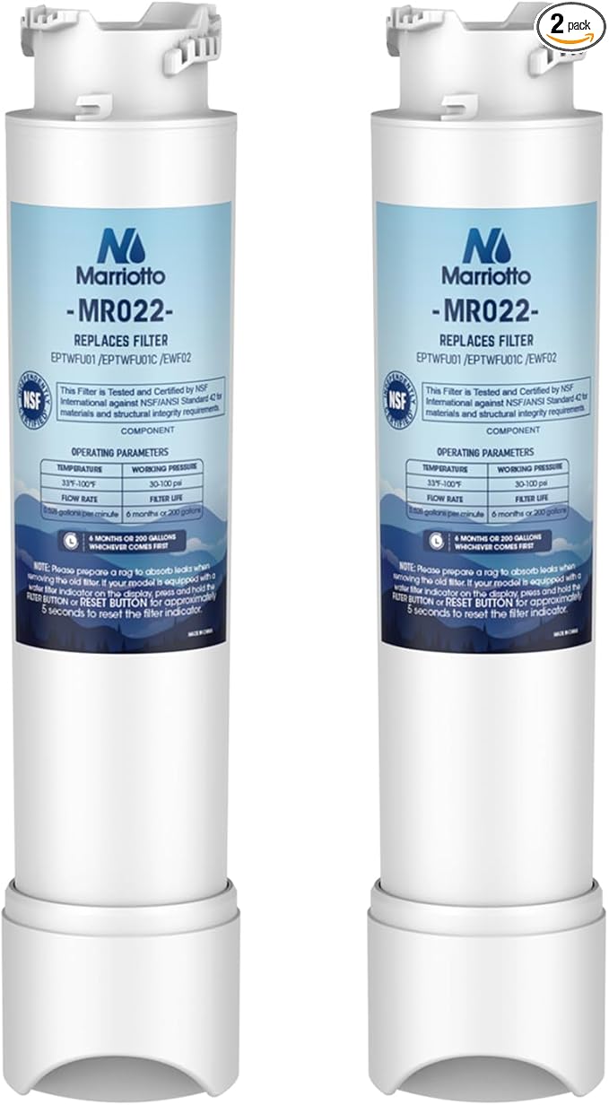 MARRIOTTO EPTWFU01 Water Filter Replacement, Compatible with EPTWFU01, EWF02, Pure Source Ultra II, 2 count