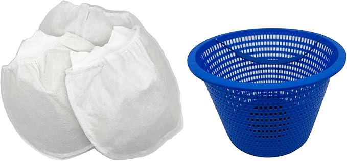 Reusable pool skimmer precision filter socks - For use in filter baskets, skimmers, and to clean in-ground and above-ground swimming pools of debris and leaves, algae, pollen, grease, etc (3 pack)