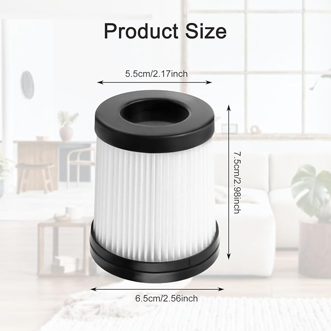 4PCS Hepa Filter For VacLife VL732, For Lubluelu 202, For Fabuletta FSV001, For Girnoor G160 & G165, For Afoddon A300, For Oraimo OSV-102, For Besswin W2 Cordless Vacuum Cleaner, Washable Reusable