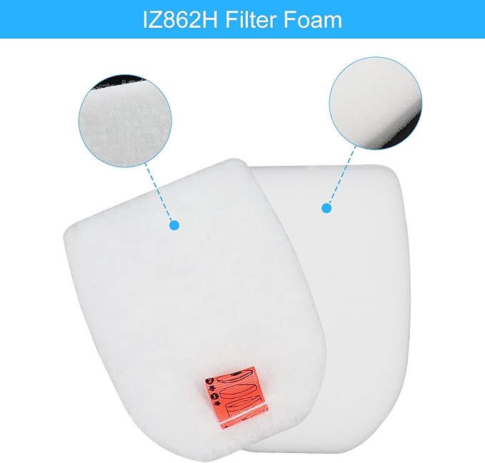 6 Pack Filter Replacement for Shark IZ862H Stratos Cordless Vacuum, Compatible with Shark IZ862H Upright Vacuum Include 2 Foam Filter + 2 Felt Filters Kit, White
