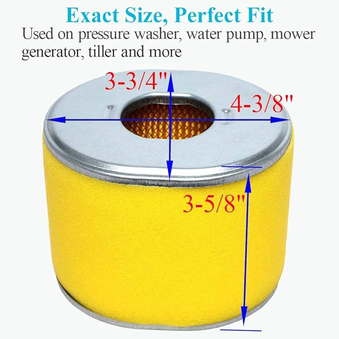 HOODELL 5 Pack 17210-ZE3-505 Air Filter, Replace 17210-ZE3-010 Air Cleaner, Fit for Honda GX390 13HP GX340 11HP Engine Air Filter