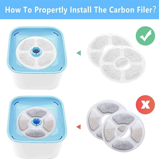 Cat water fountain filters replacement Premium Cotton Activated Carbon And Resin Ion Particles Replacement Pet Water dispenser filter for Cat&Dog Pet Water Fountain Filter Keep Water Fresh (10)