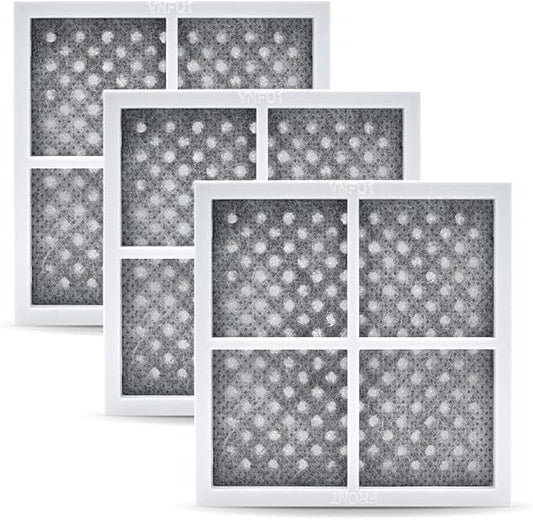 QPD LT120F Air Filter Replacement for LG Refrigerators - Compatible with Kenmore Elite 9918, ADQ73214404, and ADQ73334008, 3-Layer Air Purification with Carbon (3-Pack)