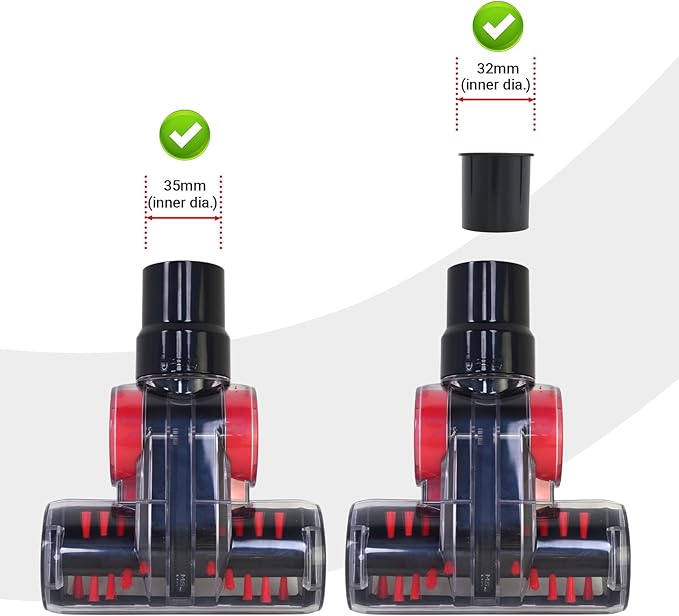 EZ SPARES Turbo Brush Compatible with Shark NV NVZ APEX | 32mm 35mm Pet Hair Power Head | Anti-Tangle Carpet & Stairs Attachment | Sofa Vacuum Cleaner Parts