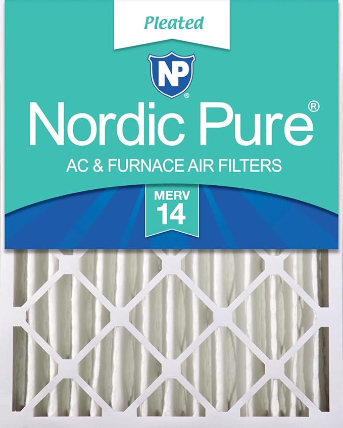 Nordic Pure 16x24x4 (Actual Size: 15 3/8 x 23 3/8 x 3 5/8) Pleated MERV 14 Air Filter 1 Pack