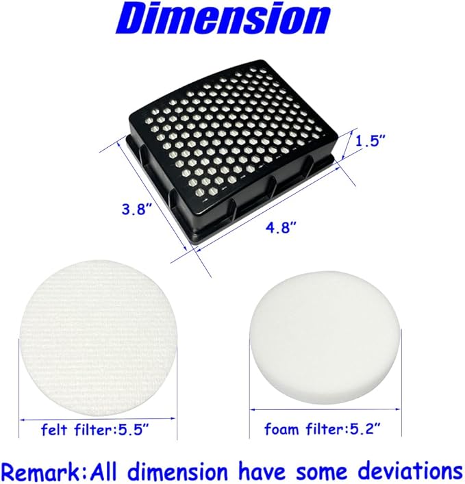 Replacement Filter Compatible with Kenmore K4010 DU2015 DU2012 Bagless Upright Vacuum Cleaner Replacement Parts 6 Foam Filters,6 Felt Filters,2 Hepa Filters