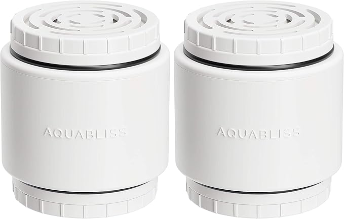 Aquabliss HD Revitalizing Shower Filter Replacement Cartridge For SF400 & SF500-2x Vitamin C + Minerals for Silky Hair, Glowing Skin, Strong Nails. 2-Pack (SFC400)