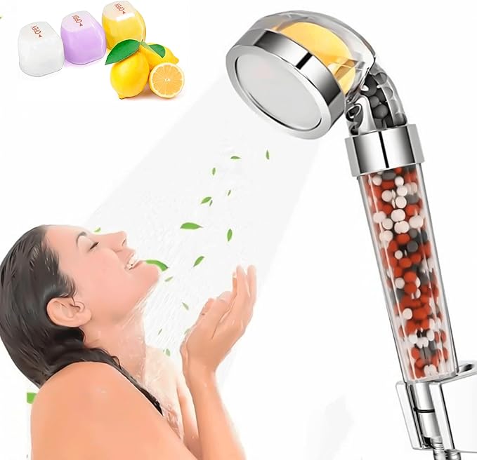 3pcs Jasmine/Lavender/Lemon Balm Replacement Filters Set for Vitamin C Filter Shower Head, Softens Hard Water, Showerhead Filter, Removes Chlorine, Chloramine & Fluoride - Helps Dry Skin & Hair Loss