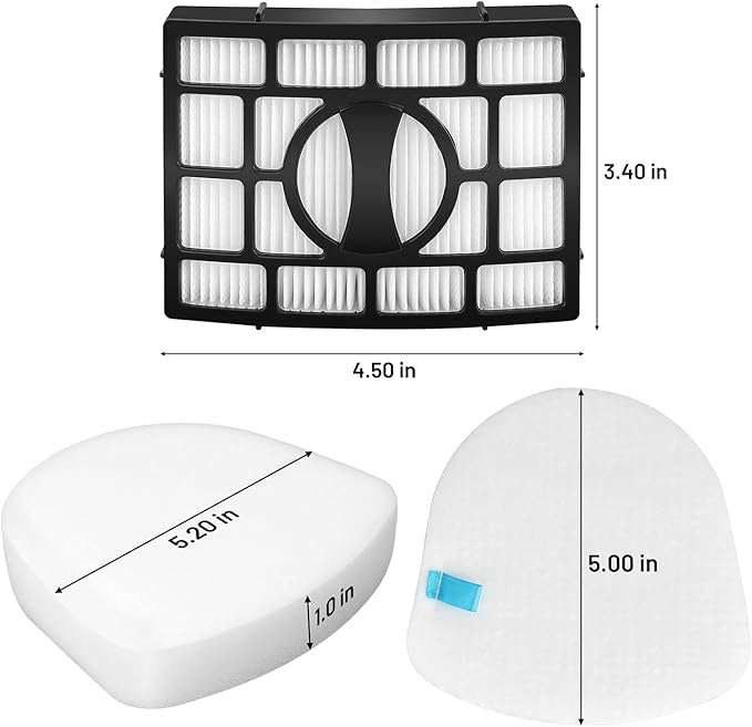 6-Pack Navigator Lift-Away Vacuum Filters – Compatible with Shark Filter Replacement for Lightweight Upright Vacuums ZD201 ZU561 CU530 UV650 UV725 UV730 ZD400 ZD402 ZU560 ZU562 ZU572 ZU660 &More