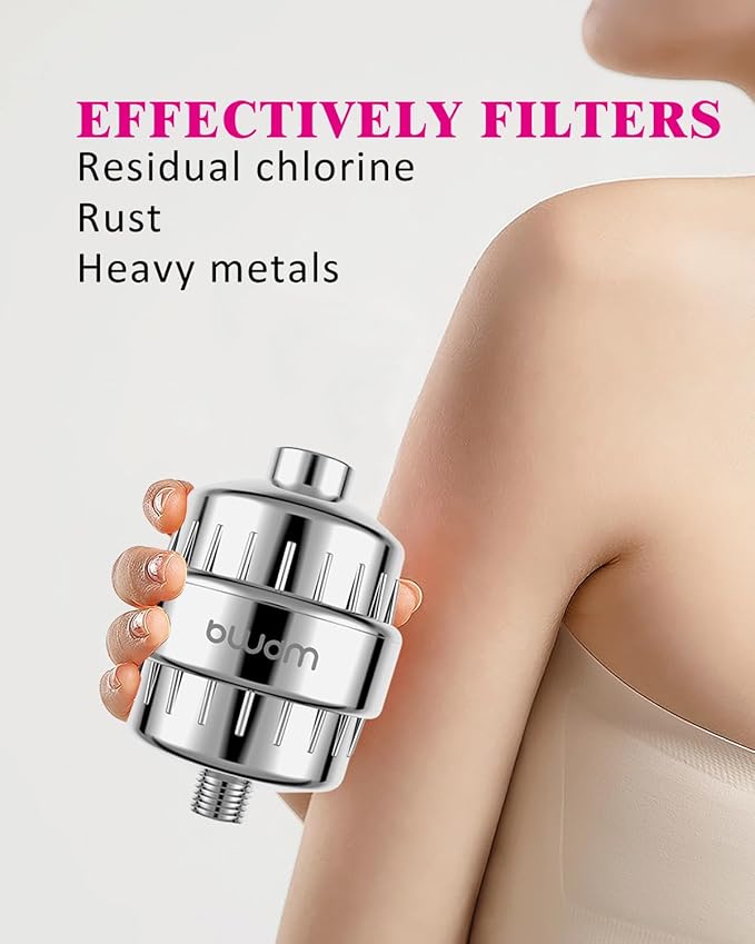 Enhanced Formula Multi-Stage Shower Filter - Shower Head Filter - Hard Water Filter, Remove Chlorine Heavy Metals and Other Sediments, Reduces Dry Itchy Skin, Dandruff (Upgrade Formula)