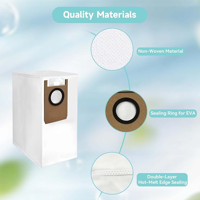 WAIKAS 20 Pack S1 Dust Bags for Eufy S1 Pro Robot Vacuum Cleaner - Large Capacity Replacement Accessories