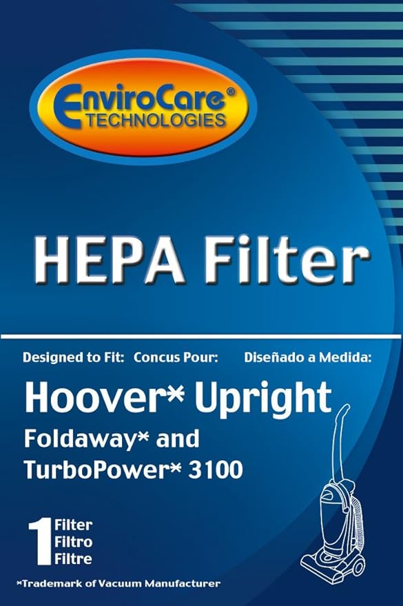 EnviroCare Replacement HEPA Vacuum Cleaner Filter Designed to fit Hoover Foldaway and Turbopower Uprights