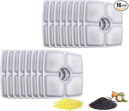 Pet Fountain Filters Replacement for 84oz/2.5L Automatic Cat Water Fountain Dog Water Dispenser, Ion Exchange Resin and Coconut Activated Carbon Replacement Filter For Cat&Dog Water Fountain