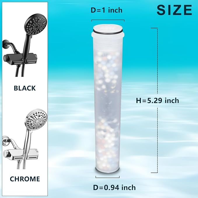 Multi-Stage Shower Filter Compatible with MakeFit SSJ731/SW9730 Filtered Shower Head with Handheld Combo-&HOPOPRO SS5775 Handheld Shower Head,Hard Water High Efficiency Filter-4 Pack