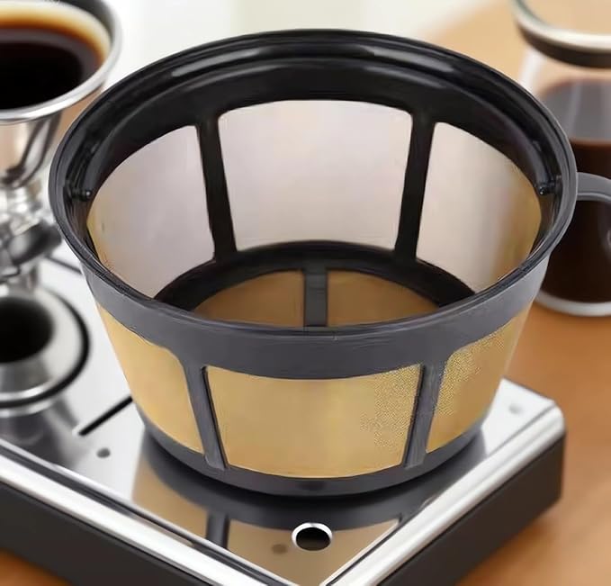 Reusable Coffee Filter for BUNN 10-12 Cup Coffee Makers, Stainless Steel Mesh Filter Basket Replacement, Washable & Dishwasher Safe, Eco-Friendly Paper Filter Alternative (1 Pack)