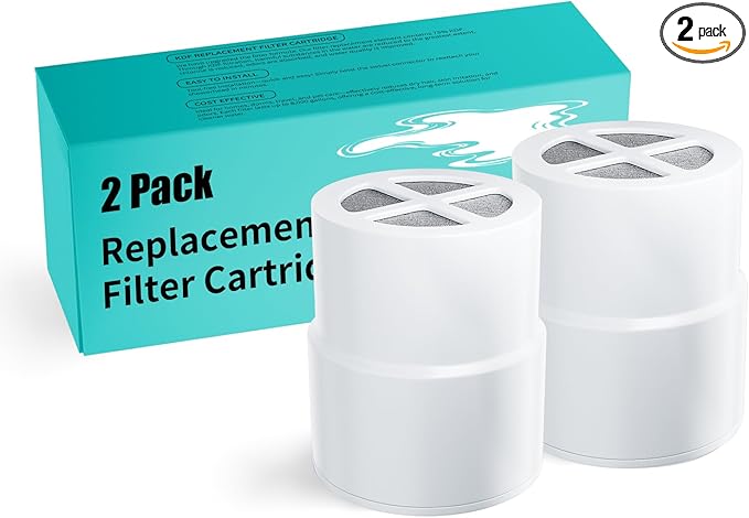 2-Pack Replacement Filter for JOLIE Shower Head, Compatible with JOLIE Shower Filter Cartridge, Reduces Chlorine, Heavy Metals & Impurities, Softens Skin & Hair