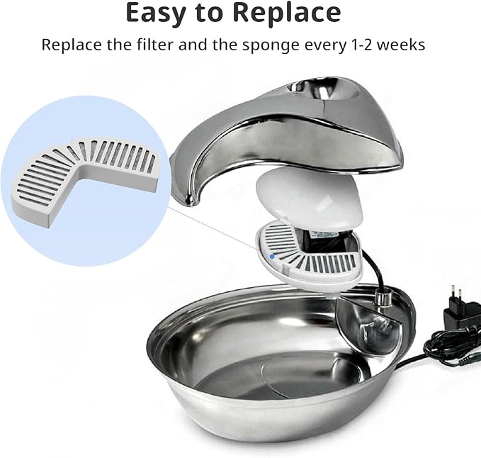 Cat Water Fountain Filters, 3 Pack Replacement Filters for Ceramic & Stainless Steel Fountains Automatic Pet Fountain Dog Water Dispenser (6 Pack)