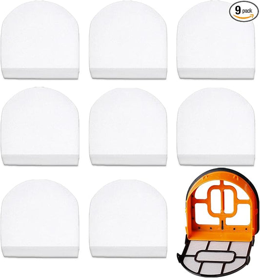 9 Pack Replacement Foam Filters Kit Compatible with Shark WD101,AW302,WD201 Hydrovac XL 3-in-1 Vacuum Cleaner, Cordless Pro XL Vacuum Accessories