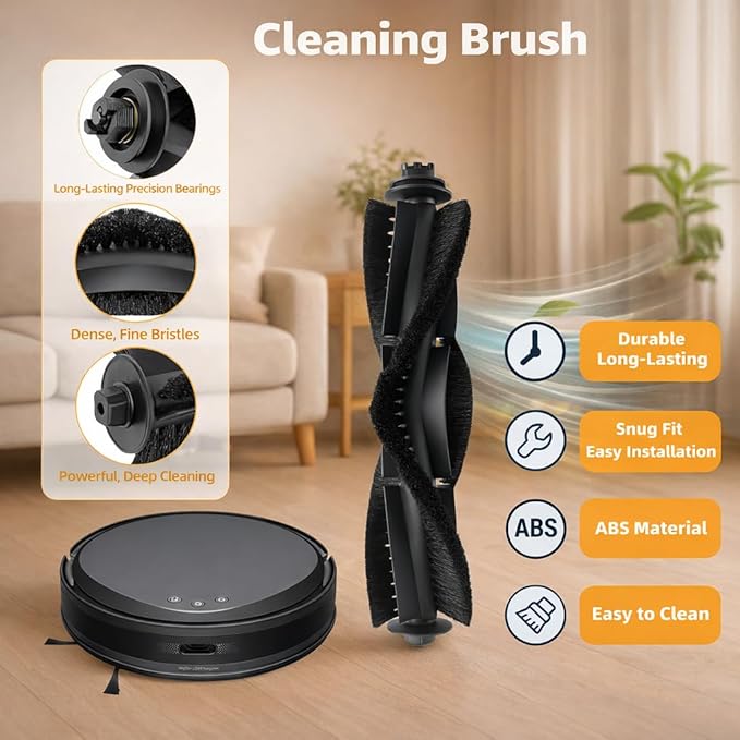 19 Pack Replacement Accessories Compatible with Tapo RV30 Max / RV30 Max Plus / RV20 Max / RV20 Max Plus Robot Vacuum 1 Roller Brush,6 Side Brushes,4 HEPA Filters,4 Mop Pads,4 Dust Bags
