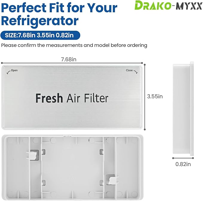 ADQ75493301 New Upgraded Refrigerator Air Filter Cover Replacement, Come with The LT120F Refrigerator Air Filter(3 Packs), Fresh Air Filter Cover, Compatible with LG Refrigerator Models