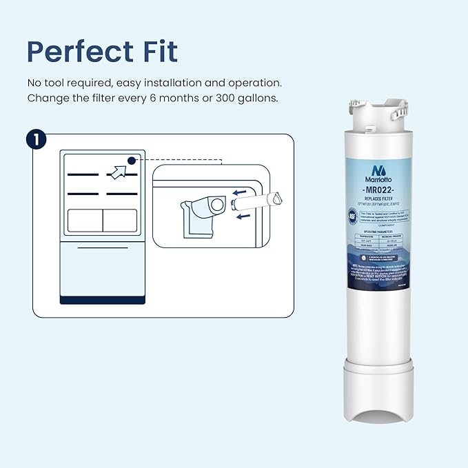 MARRIOTTO MR022 Water Filter Replacement, Compatible with Frigidaire EPTWFU01, EWF02, Pure Source Ultra II, 3 PACK