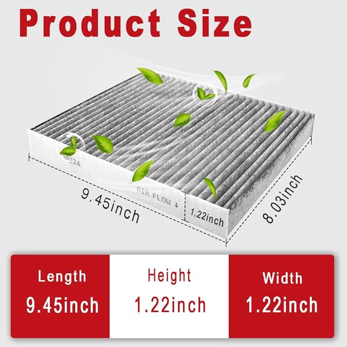 CF11966 Cabin Air Filter with Activated Carbon Compatible with Chevy Silverado/GMC Sierra 1500 2500 3500, Suburban, Tahoe, Yukon, Buick Enclave, Cadillac Escalade Car Cabin Air Filter