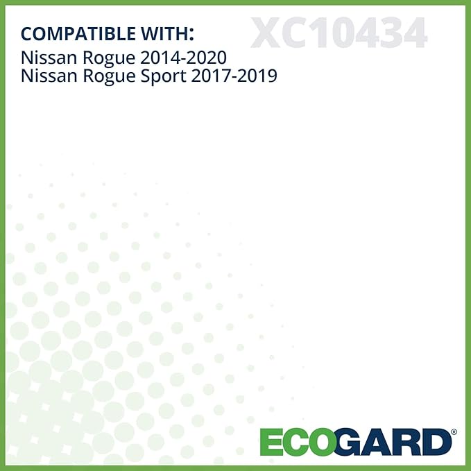 ECOGARD XC10434 Cabin Air Filter Fits 2015-2025 Nissan X-Trail,2016-2024 Renault Koleos,2022-2024 Logan,2014-2020 Nissan Rogue,2017-2022 Rogue Sport,2017-2023 Qashqai,(Pack of 6)