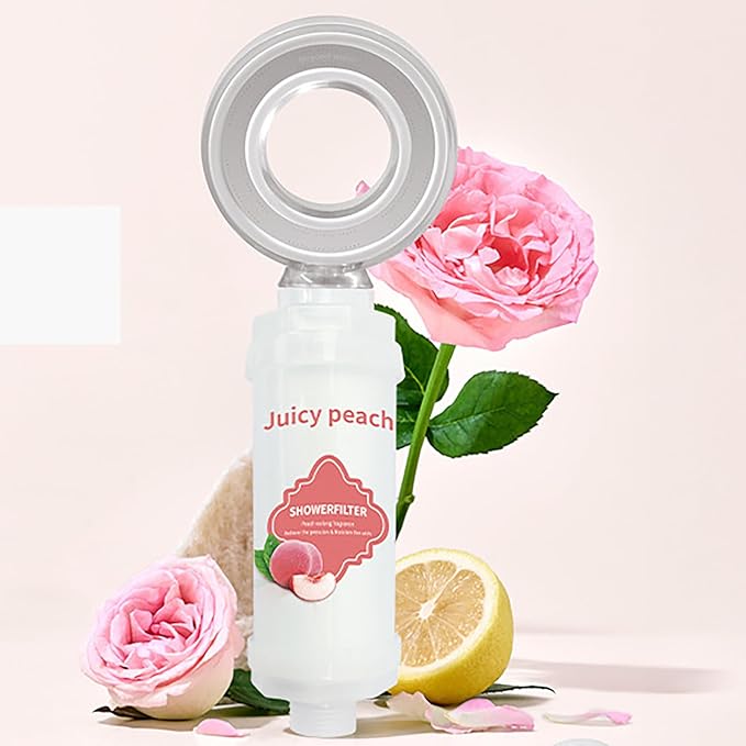 Vitamin C Shower Filter Shower Aromatherapy Bathroom Accessories for Hard Water Filter Remove Chlorine Fluoride Heavy Metals Improves Skin Condition Protects Hair Sakura Scent