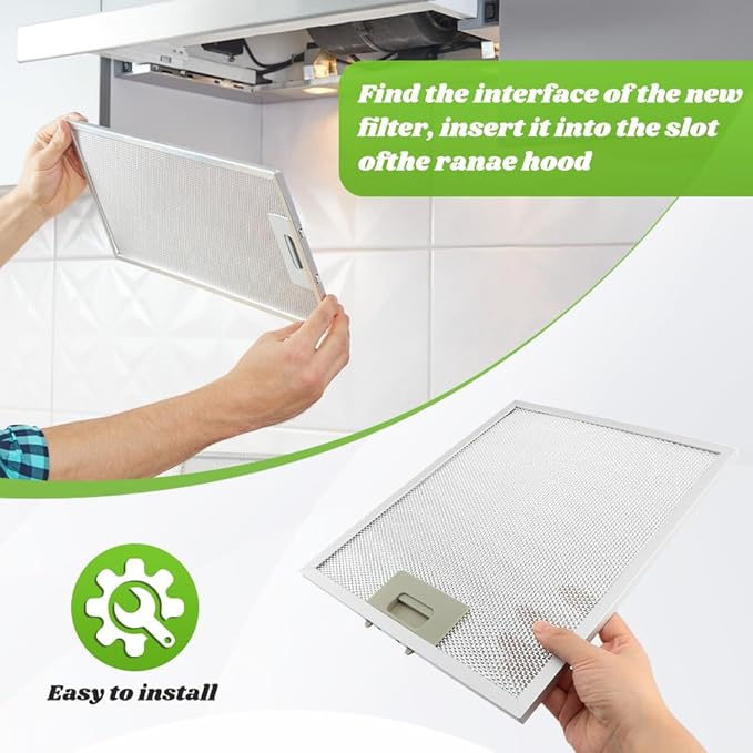3pcs W10169961A 5 Layer Extractor Fan Silver Range Hood Filter, Aluminum Mesh Hood Grease Filter 10.5 x 12 Inch Fit for Whirlpool, Kitchen Aid, Range Hoods