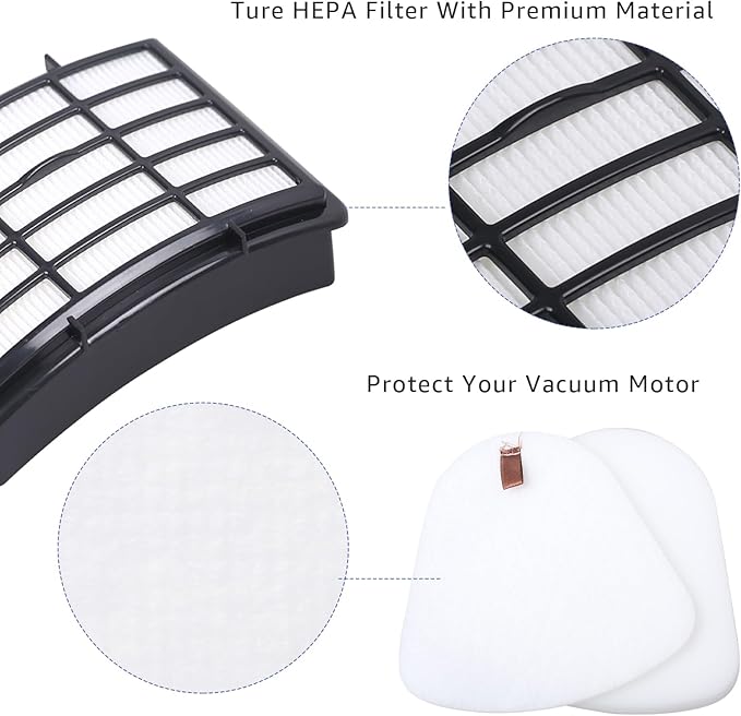 1 HEPA + 4 Foam &Felt Filters For Shark Vacuum Navigator Lift Away Filter Replacement NV350, NV351, NV352, NV355, NV356E, NV360, NV370, UV440, UV540, CU500 Replacement Parts XFF350 and XHF350