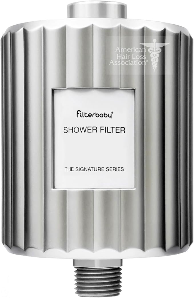 Filterbaby Signature Shower Filter for Sensitive Skin & Hair, Expert Developed,Lab Tested to Reduce up to 99% Chlorine & Chloramine,Reduce Common Water Impurities,Strong Water Flow,Easy Install,Chrome