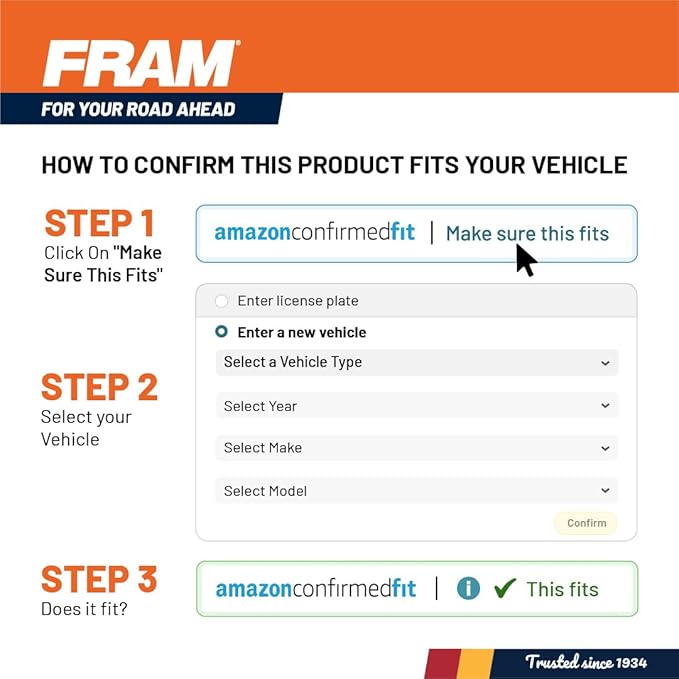 FRAM Extra Guard CA8755A Replacement Engine Air Filter for Select Cadillac, Chevrolet, and GMC Models, Provides Up to 12 Months or 12,000 Miles Filter Protection